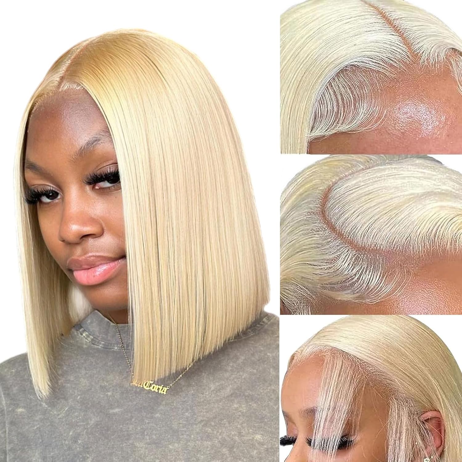 613 Bob Wig Human Hair 13x4 Frontal Lace Wig 