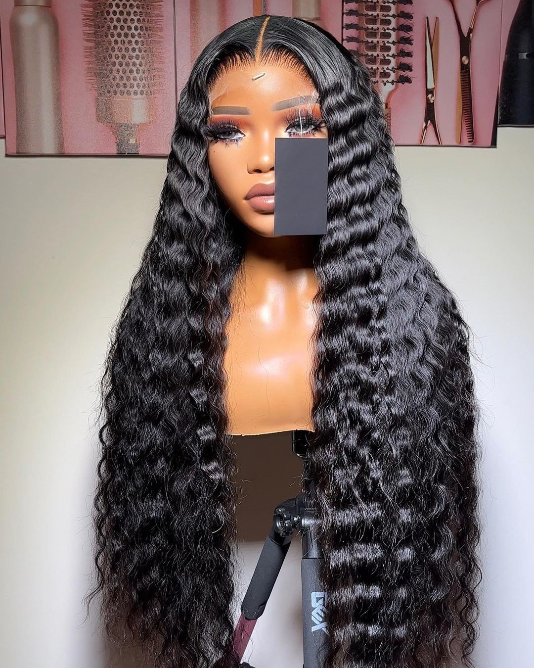 13x4 180% Pre plucked Full Lace Frontal Wigs For Black Women Deep Curly Transparent Hd Lace Front Wigs