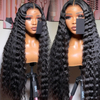 13x4 180% Pre plucked Full Lace Frontal Wigs For Black Women Deep Curly Transparent Hd Lace Front Wigs