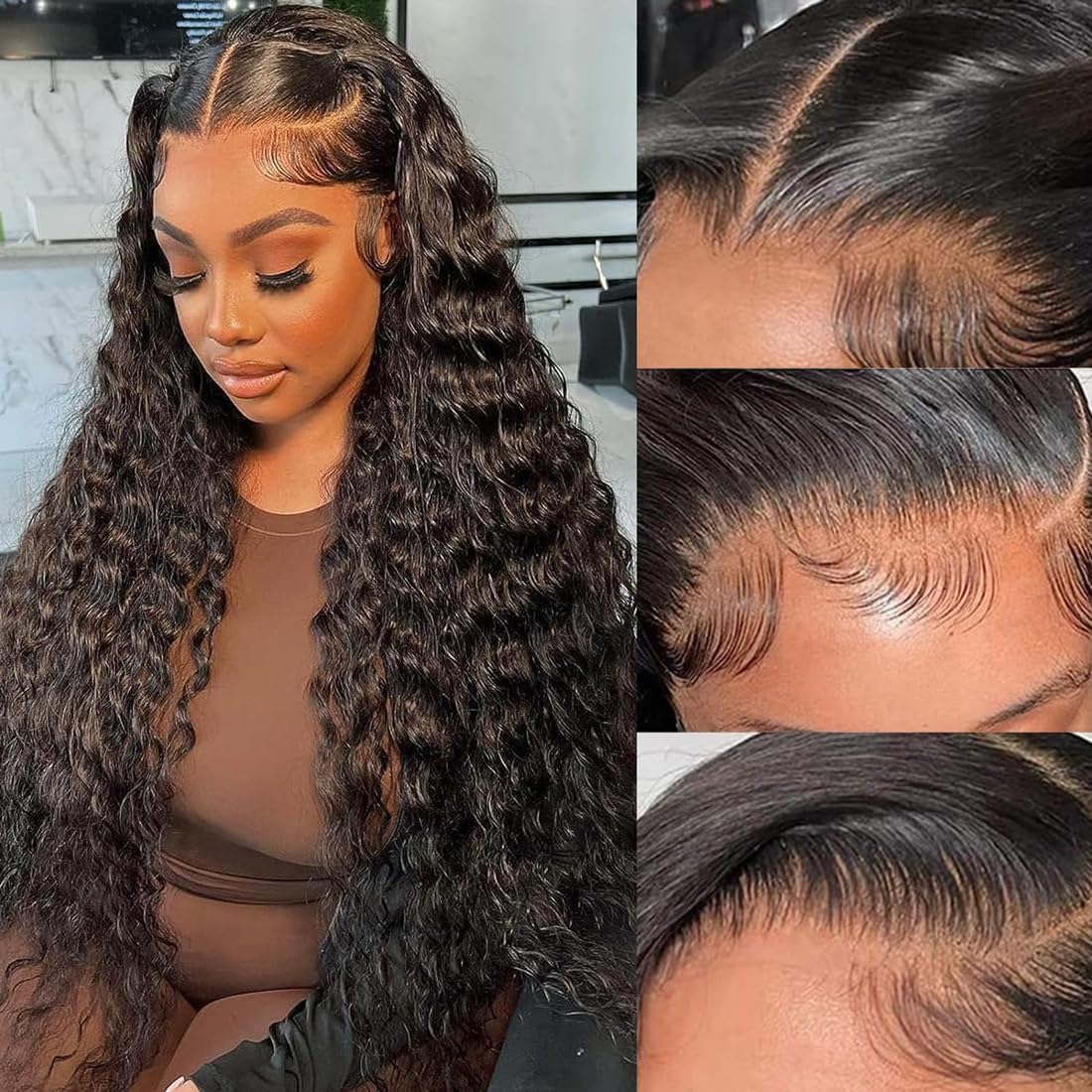 13x6 180% Pre plucked Full Lace Frontal Wigs For Black Women