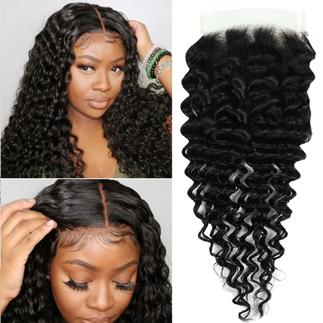 100% Human Hair Fronta 13x6 Deep Wave Transparent Lace Frontal With Baby Hair