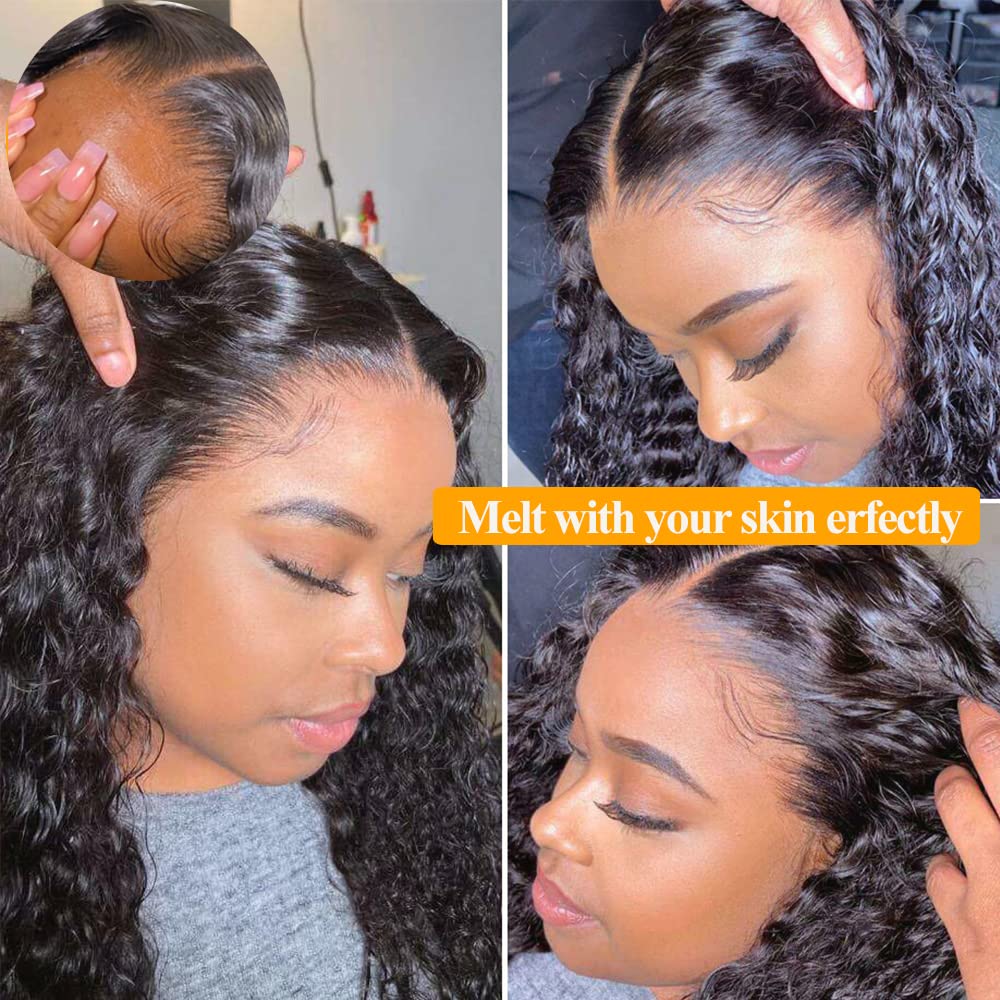 100% Human Hair Fronta 13x6 Deep Wave Transparent Lace Frontal With Baby Hair